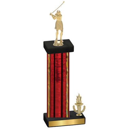 Accented Single Red Glacier Victory Golf Trophy