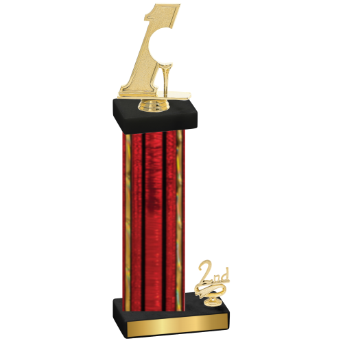 Accented Single Red Glacier Second Place Golf Trophy