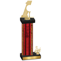 Accented Single Red Glacier Third Place Golf Trophy