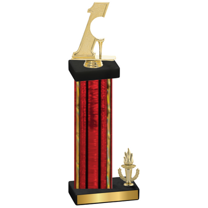 Accented Single Red Glacier Victory Golf Trophy