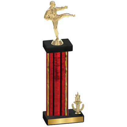 Accented Single Red Glacier Victory Karate Trophy