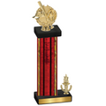 Accented Single Red Glacier Victory Baseball Trophy