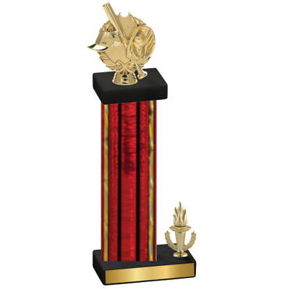 Accented Single Red Glacier Victory Baseball Trophy