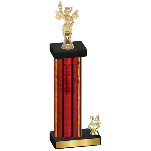 Accented Single Red Glacier Year Academics Trophy