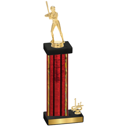 Accented Single Red Glacier First Place Softball Trophy