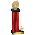 Accented Single Red Carbon Fiber Third Place Soccer Trophy