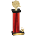 Accented Single Red Carbon Fiber Second Place Running Trophy