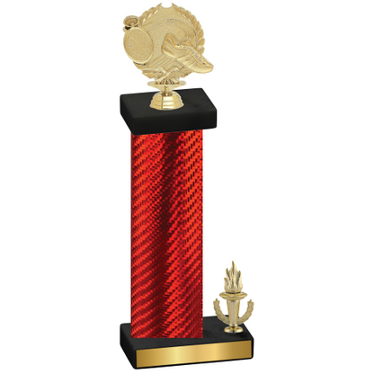 Accented Single Red Carbon Fiber Victory Running Trophy