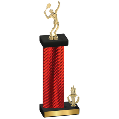 Accented Single Red Carbon Fiber Victory Tennis Trophy