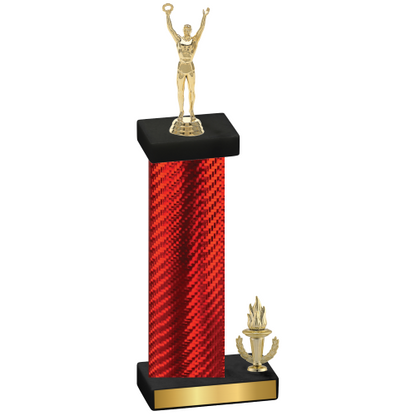 Accented Single Red Carbon Fiber Victory Victory Trophy