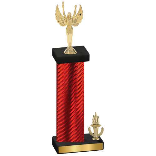 Accented Single Red Carbon Fiber Victory Victory Trophy