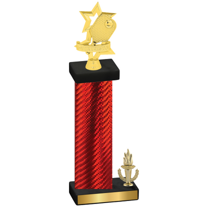 Accented Single Red Carbon Fiber Victory Pickleball Trophy