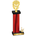 Accented Single Red Carbon Fiber Second Place Pickleball Trophy