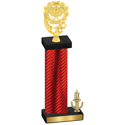 Accented Single Red Carbon Fiber Victory Pickleball Trophy