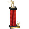Accented Single Red Carbon Fiber Second Place Shooter Trophy