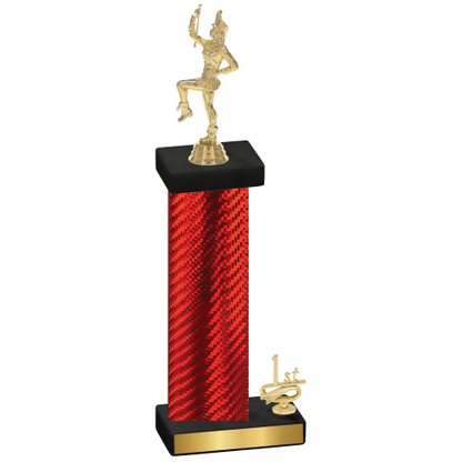 Accented Single Red Carbon Fiber First Place Majorette Trophy