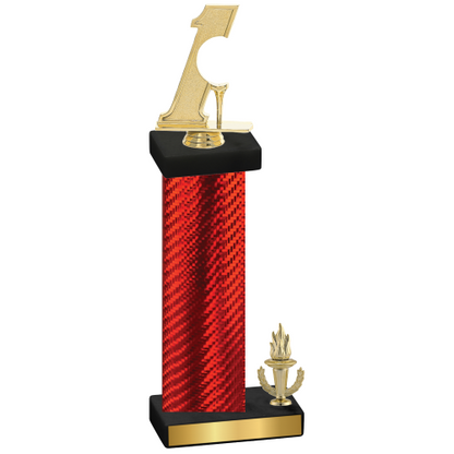 Accented Single Red Carbon Fiber Victory Golf Trophy