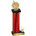 Accented Single Red Carbon Fiber Second Place Baseball Trophy