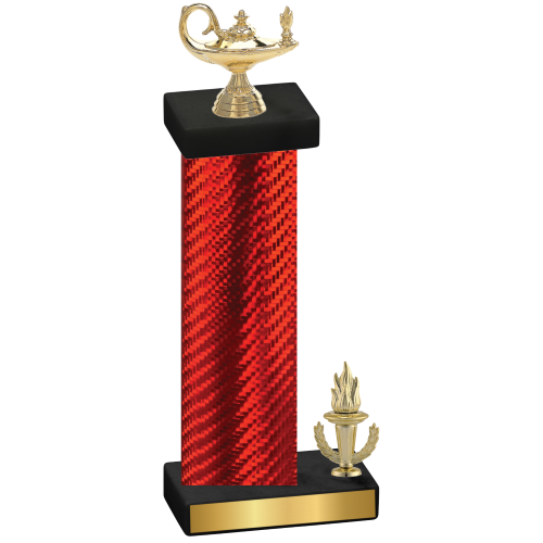 Accented Single Red Carbon Fiber Victory Academics Trophy