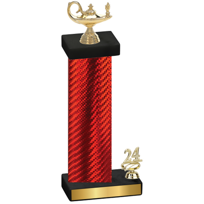 Accented Single Red Carbon Fiber Year Academics Trophy