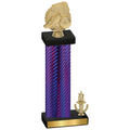 Accented Single Purple Carbon Fiber Victory Soccer Trophy