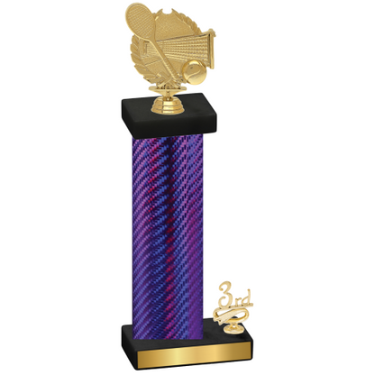 Accented Single Purple Carbon Fiber Third Place Tennis Trophy