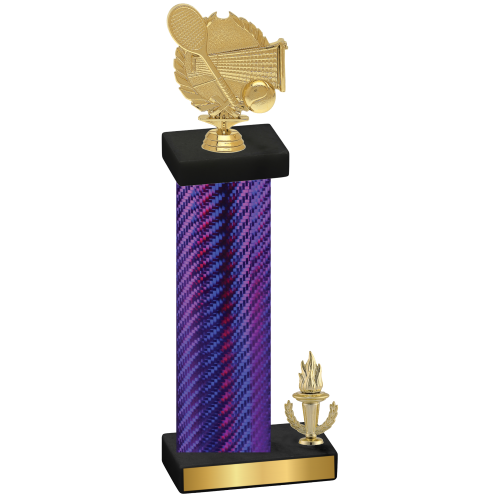 Accented Single Purple Carbon Fiber Victory Tennis Trophy