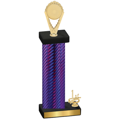 Accented Single Purple Carbon Fiber First Place Insert Trophy