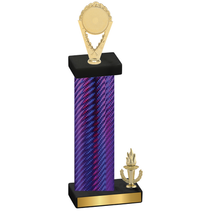 Accented Single Purple Carbon Fiber Victory Insert Trophy