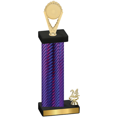 Accented Single Purple Carbon Fiber Year Insert Trophy