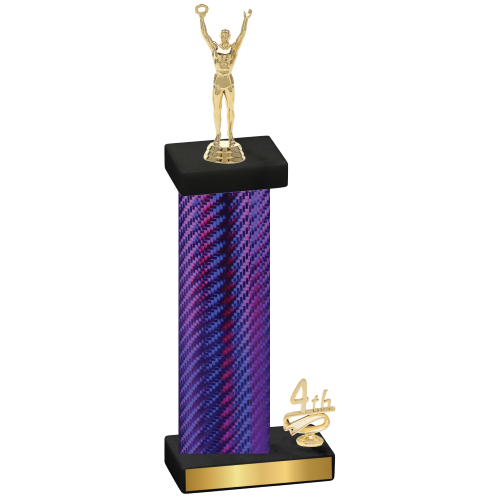 Accented Single Purple Carbon Fiber Fourth Place Victory Trophy