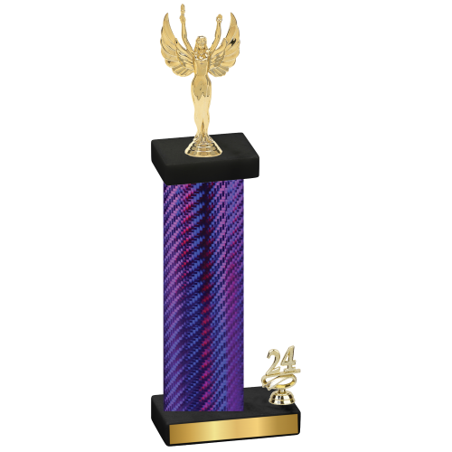 Accented Single Purple Carbon Fiber Year Victory Trophy