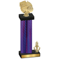 Accented Single Purple Carbon Fiber Victory Basketball Trophy