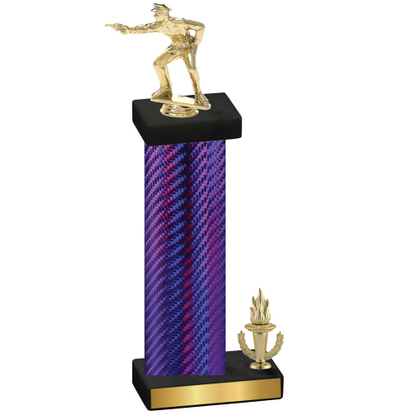 Accented Single Purple Carbon Fiber Victory Shooter Trophy