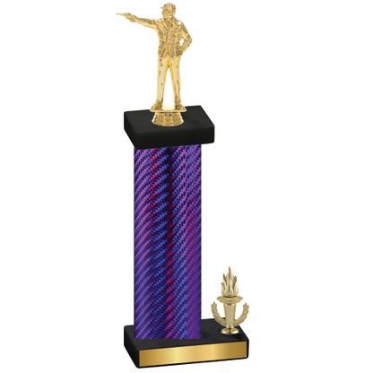 Accented Single Purple Carbon Fiber Victory Shooter Trophy
