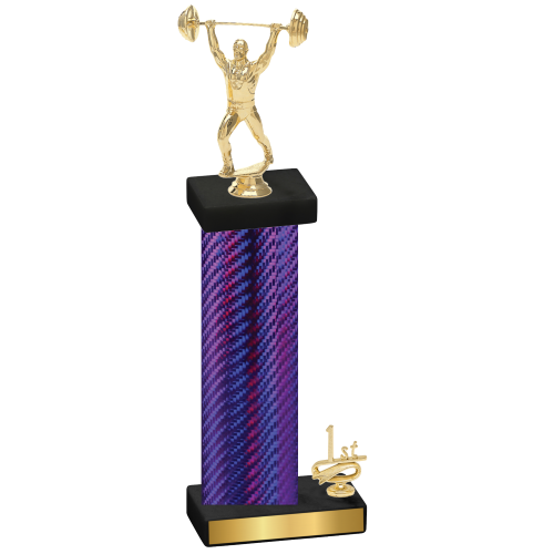 Accented Single Purple Carbon Fiber First Place Weights Trophy