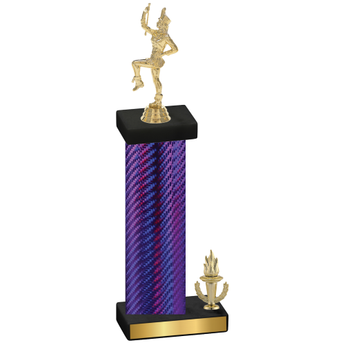 Accented Single Purple Carbon Fiber Victory Majorette Trophy