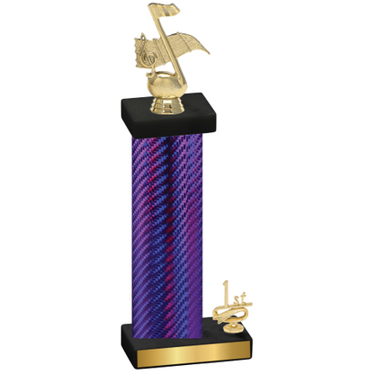 Accented Single Purple Carbon Fiber First Place Music Trophy