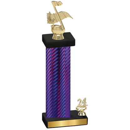 Accented Single Purple Carbon Fiber Year Music Trophy