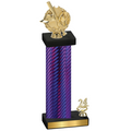 Accented Single Purple Carbon Fiber Year Baseball Trophy