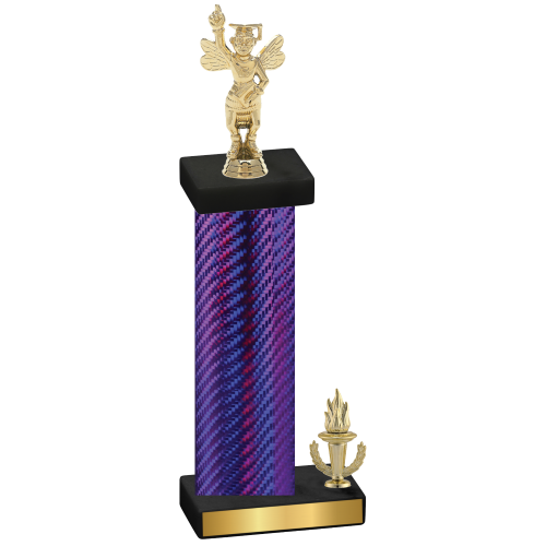 Accented Single Purple Carbon Fiber Victory Academics Trophy