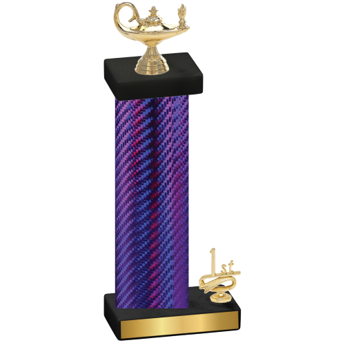 Accented Single Purple Carbon Fiber First Place Academics Trophy