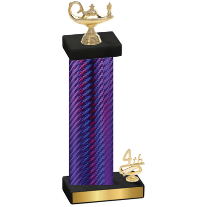 Accented Single Purple Carbon Fiber Fourth Place Academics Trophy