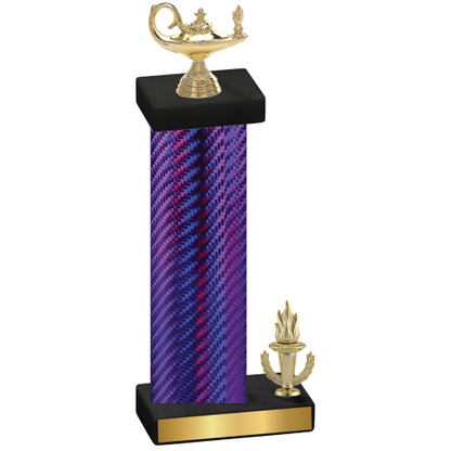 Accented Single Purple Carbon Fiber Victory Academics Trophy