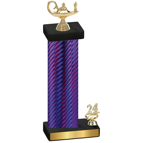 Accented Single Purple Carbon Fiber Year Academics Trophy