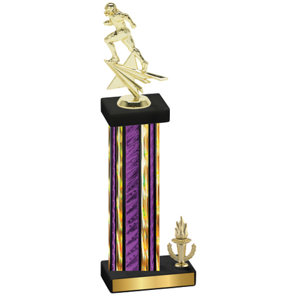 Accented Single Purple Glacier Victory Football Trophy