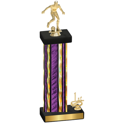 Accented Single Purple Glacier First Place Soccer Trophy