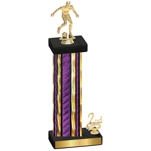 Accented Single Purple Glacier Second Place Soccer Trophy