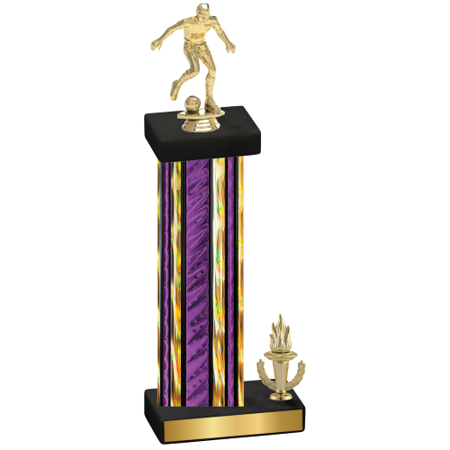 Accented Single Purple Glacier Victory Soccer Trophy