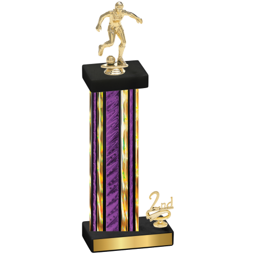 Accented Single Purple Glacier Second Place Soccer Trophy